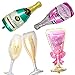 Produktbild Mattelsen 5 Pcs Luftballons Aluminium Ballon Champagner Sekt Wein Flasche und Glas - XXL Heliumballon Folienballon als Hochzeit Deko, Begrüßung, Party Geschenk, Fotorequisite oder Sektempfang (C)