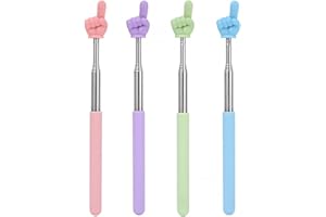YNR Lot de 4 pointeurs de doigts extensibles, mini pointeurs rétractables pour enseignants, enseignants, conférences, conférences, conférences