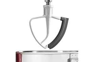 TOPQYY Rührer Zubehör für Kitchen-Aid Küchenmaschine 4.5-5QT, KFE5T Flex Edge Beater Schlägel for Kitchen-Aid Tilting Motor Head, Flexirührer Zubehör für Standrührgeräte, Spülmaschinenfest