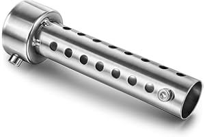 KEENSO Silencieux de Moto, Silencieux D'échappement de Moto argenté Universel DB Killer (42mm)