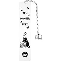 Cat Bookmark - Stainless Steel Funny Book Marker With Charm, Gift Box For Readers & Cat Lovers - View #6