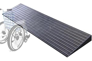 IMUNKT Rubber Door Threshold Ramp, Portable Wheelchair Ramp, 3/4/5 cm High, Lightweight Threshold Ramp, Loading Ramp, Balance Profile for Pavement, Rollator E Scooter (Black, 80 x 20 x 4 cm (31 x 8 x