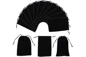 NBEADS 5Pcs Sacchetti di Velluto, 10 X 15 cm Borsa in Velluto Nero per Gioielli Earplug E Portachiavi