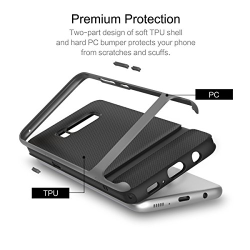 Funda Samsung Galaxy S8 ROCK Royce S8 Case  Antideslizante  Netted Texturizado  Doble Capa  Dos Colores  PC TPU  Agujero Honda para Samsung Galaxy S8 5 8 inch  - Gris