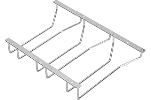 Dianoo Soporte para copas de vino, con tornillos, cromado, 22 cm, 3 filas, color plateado