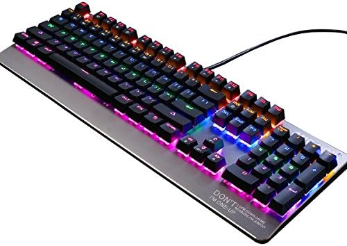 Mechanical Keyboard, ONF UP USB Wired Anti-ghosting with Illuminated LED Multimedia Backlight Gaming Keyboard (Multi-Color)