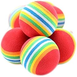 10 x Mignon juguete pelotas coloréés para animales Pet perro gato