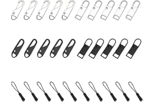 RHYS 30 Piezas Tirador Cremallera Lengüeta,Reemplazo de Tirador Cremallera,Reparación De Tirador,para Equipaje, Chaquetas, Mochilas Ropa,Maletas Abrigo Chaqueta Botas Monedero Mochilas