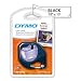 Produktbild DYMO 10697 Selbstklebendes Papierband für LetraTag Etikettierer, 1,27 cm, Weiß, 3-Fuß-Rolle, 2 Stück Plastik 1-roll pack Black Print on Clear