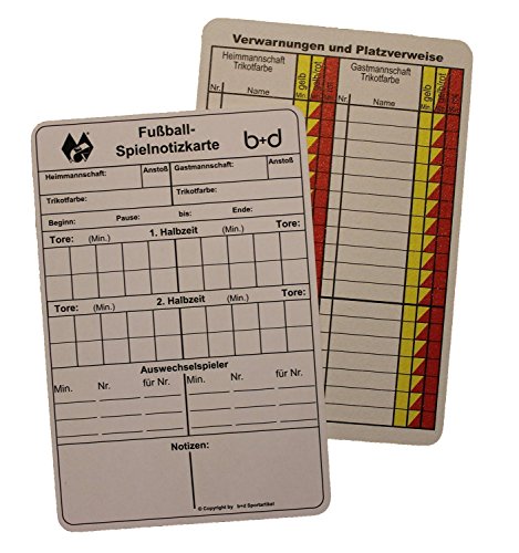 b+d Spielnotizkarten Fußball 100 Stück