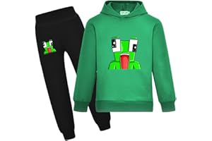 Delanhon Kids Merch Pullover Hoodie + Pants Clothing Set for Boys and Girls Sport Tracksuits 5-13 Years