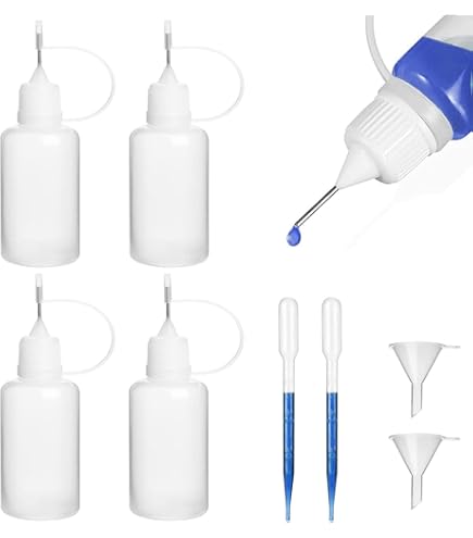 Precisie knijpfles DIY quilling tool plastic druppelaar flessen 100 ml naald tip lijm flessen lege tip naald applicator fles voor vloeibare lijm olie acrylverf 5 stuks