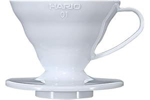 Hario VD-01W 1-Piece Plastic Coffee Dripper, White