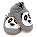 Soft Leather Baby boys or girls Shoes with Suede Soles by Dotty Fish with Suede Soles. Panda - 6-12 months