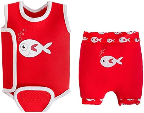Wetsuit & Nappy Set - Neoprene Wrap Around Baby Swimming Costume + Nappy, As A Set!
