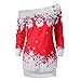 Produktbild Damen Weihnachten Kapuzenpullover ,Lonshell Frauen Rentier Langärmlig Pullover Kapuzenpulli Festlich T-shirt Xmas Sweatshirt Pulli Hoodies Drucken Mädchen Übergroß Tops (2XL, Rot)