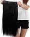 S-noilite® Fashion 23 Inches (58cm) 3/4 Full Head One Piece 5clips Clip in Hair Extensions Extension Long Straight All Colors (Dark Black)