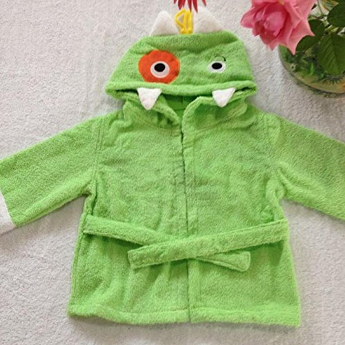 hibote Bébé Peignoir Serviette de bain pour bébés Couvertures de coton enduit de 0-3years de Nightgown (Monster Vert)