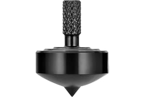 LOQATIDIS Precision metal spinning top, perfect balance, long rotation time easily exceeding 10 minutes, portable EDC table toys (Black Style 2)