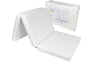 IDELIO Matelas de Voyage Pliable pour Lit de Camping ou de Voyage pour Bébé 60x120 H6 avec Sac de Transport, Anti-étouffement Certifié EN16890:2017, CertiPUR™ Oeko-TEX®