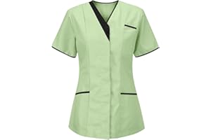 DXANDN Blouse Infirmiere Femme - Tunique Uniforme Medicale - Haut D'infirmière Uniforme De Travail - Top De Travail- Vêtements Uniformes Médical - Secretaire Medicale - Tuniques Médicale - Tenue Infirmiere