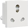 Havells Crabtree Athena 6A-16A Three Pin Combined Shutter Socket (White) Pack of 5, Standard (SHRLX22)