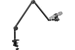 Ramię mikrofonowe, uniwersalne ramię mikrofonowe, regulowany statyw mikrofonowy z zaciskiem mikrofonowym, kompatybilny z HyperX QuadCast S/2S, Blue Yeti, Rode PodMic/NT-USB, do streamingu, gier