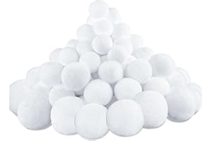 POPOYU 45 Piezas Bolas de Nieve Artificiales,5/7/8CM Navidad Bolas de Nieve Blancas para Peleas de Bolas de Nieve en Interiores,Textura Suave Bola de Nieve Falsas,Decoraciones Árbol Navidad