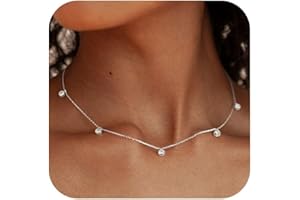 ZHESHY Collana da donna in argento 925, placcata in oro 14 carati, collana in argento 925, senza ciondolo, catena a serpente a Singapore, con perle, regolabile