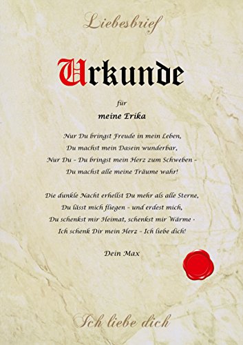 Liebesurkunde Geschenkidee Liebesvertrag Hochzeitstag Urkunde persönliche Karte Pergament div. A4 Papier Motive - 4