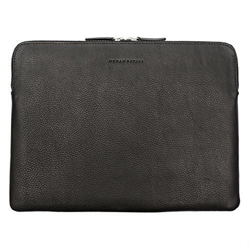Urban Safari 13.5 Zoll Echt Leder Laptop Hülle / Spitzenqualität Leder Laptop Tasche / Laptop Sleeve für 13 – 13.5 Inch MacBook Pro / MacBook Air / Laptop / Notebook / Surfacebook / Tablet. ( Schwarz ) - 5