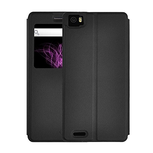 Cubot X16S Hülle, KuGi ® Cubot X16S Hülle -BW Stil Hochwertige ultradünne PU-Standplatz Hülle für Cubot X16S-Smartphone.(Schwarz)