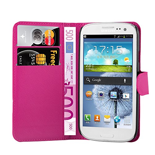 Cadorabo – Book Style Hülle für Samsung Galaxy S3 / S3 NEO (GT-I9300 / 9301) – Case Cover Schutzhülle Etui Tasche mit Standfunktion und Kartenfach in CHERRY-PINK - 5