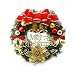 Produktbild DiiZii Weihnachtskranz,Türkranz Adventskranz aus PVC Rot Gold Auen Weihnachtsdeko für Tür und Fenster