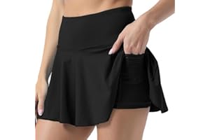 FDEETY Mujer Falda Pantalón Deporte Faldas Corta Padel Deportivas Tenis Golf Plisada Cintura Alta con Bolsillos con Pantalón Corto