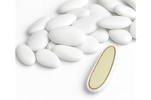 GÉNÉRIQUE Dragées Amandes Prestige Artisanales Françaises, 40% d'Amande, Disponible en 5 Coloris, 500g (Blanc)