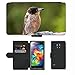 Produktbild PU Leder Wallet Case Folio Schutzhülle // M00314072 Butcherbird Australien Vogel fliegen // Samsung Galaxy S5 MINI SM-G800 (not fit S5)