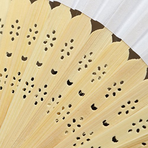 KING DO WAY 20 Stueck Faecher Handfaecher weisse chinesische leeres papier fans darauf kann DIY malen hochzeitsfeier gefallen bambus fan Kinder Faltbar faecher - 5