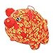 Produktbild ZAK168 2019 Neujahrs-Maskottchen Schweinchen mit rotem Blumendruck, Plüsch-Spielzeug mit chinesischem Knoten, Schreibtisch-Ornament Home Office Decor, 7#, Free Size