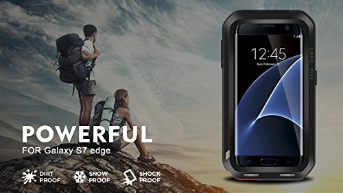 Love Mei Powerful - Carcasa s  per protectora anti-shock con Gorilla Glass para Samsung Galaxy S7 Edge - Negro