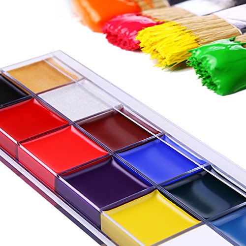 VALUE MAKERS® 12x Körpermalfarbe Körperfarbe Set Make Up Schminke Palette Gesichtsfarbe Bodypaint Bodypainting - 4