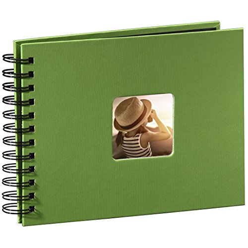Download Hama Fotoalbum Spiralalbum (50 schwarze Seiten, 25 Blatt, Größe 24 x 17 cm, mit Ausschnitt für Bildeinschub) Fotobuch apfelgrün