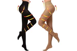 YISEMEYA 2 Paar Medizinische Kompressionsstrümpfe Damen Lang,20-30 mmHg Stützstrümpfe Herren, Hohe Taille Undurchsichtig Zehenwickel Kompressionshose klasse 2​Unterstützung für Krampfadern,Ödeme