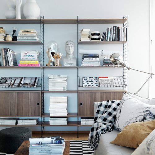 String Schrank mit Schiebetüren 78 x 30 x 42cm, Walnuss - 2