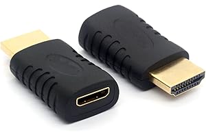 HTGUOJI OpenII złącze żeńskie Mini HDMI, HDMI męski na mini HDMI żeński adapter (2 szt.)