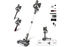 Diyuto Aspiradora Sin Cable,Aspiradora EI Potente 33kPa,Autonomía de 60 Mins,7 * 2600mAh Batería Extraíble & Soporte de Pared Recargable,Aspiradora Ligera e Ideal