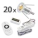 Produktbild LUXVENUM | 20x dimmbare, Mini LED Spots IP67 | 2W statt 25W | 230V anschlussfertiges Funkdimmer Komplett-Set | 3000 Kelvin 120 Lumen | Mikro Spots aus Aluminium mit je 3m Teflonkabel | Unbegrenzte Nutzungsmöglichkeiten: Terrasse, Möbel, Garten, Decke, Boden, Wand, etc. | 20er Komplett-Set warmweiß 3000K