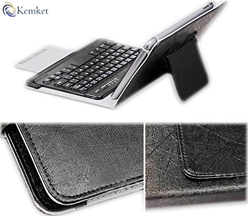kemket Bluetooth-Tastatur Fall, 17,8 cm Tablet Portfolio Leder Case [mit abnehmbarer Bluetooth-Tastatur] Smart faltbar Cover für Samsung Galaxy Note 8.0/Tab 2 7.0/Tab 3 7.0/Tab 4 7.0/Tab 3 Lite 7/Tab 3 8.0/Tab 4 8.0/Tab Pro 8.4 /Tab S 8.4/Acer A1–810/W3–810/ipad mini/Neue iPad Mini Retina Display/Asus Memo Pad HD 7/Dell Venue 8 Pro/Nexus 7/Nexus 7 HD/17,8–20,3 cm Tablets/Unterstützt Android/iOS/Windows - 3