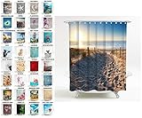 Sanilo Duschvorhang, viele schöne Duschvorhänge zur Auswahl, hochwertige Qualität, inkl. 12 Ringe, wasserdicht, Anti-Schimmel-Effekt (180 x 180 cm, Düne)