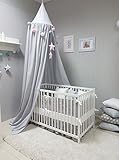 Babymajawelt® Betthimmel Baldachin Grau XXL Stars (Sterne) – Kinderzimmer Zelt zum Aufhängen, Kinderzelt, Babybett Himmel, Versteck, Spielecke - 2